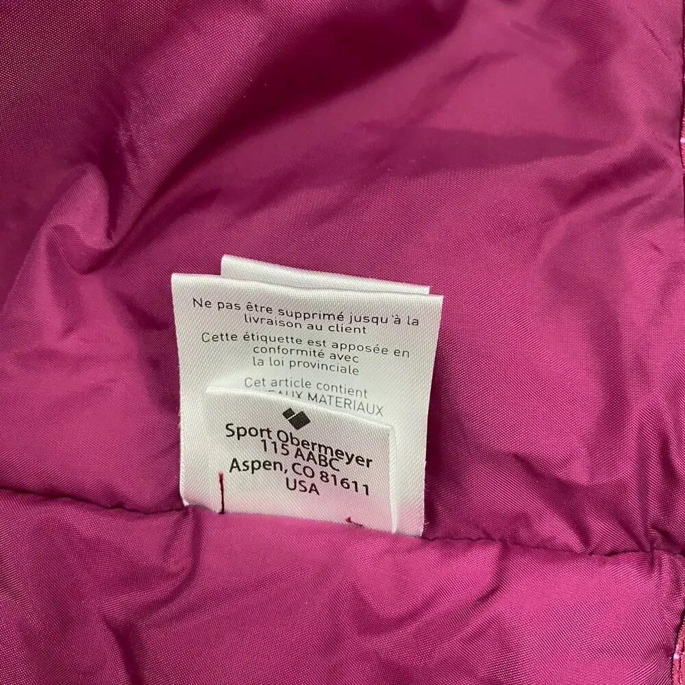 Obermeyer Rylee Teen Girls L 14-16 Pink Ski Jacket Hooded Insulated Snow Coat